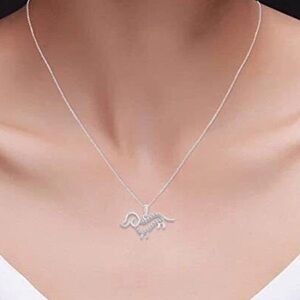 925 Diamond Silver Dachshund Pendant Necklace